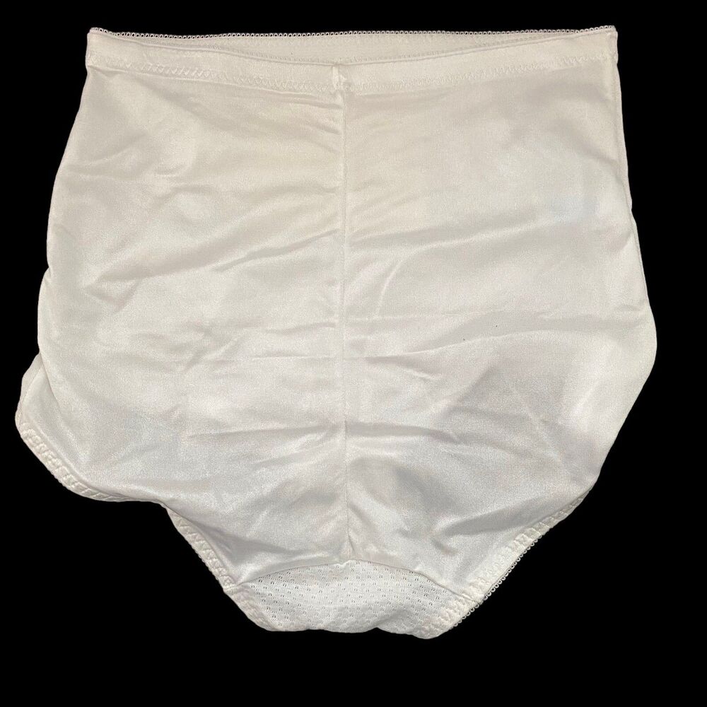 Vintage Girdle Brief Panties Large White Full Coverage Cupid Cotton Crotch - Picture 2 of 5